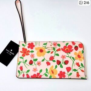 Kate Spade Pink and Green Floral Wristlet